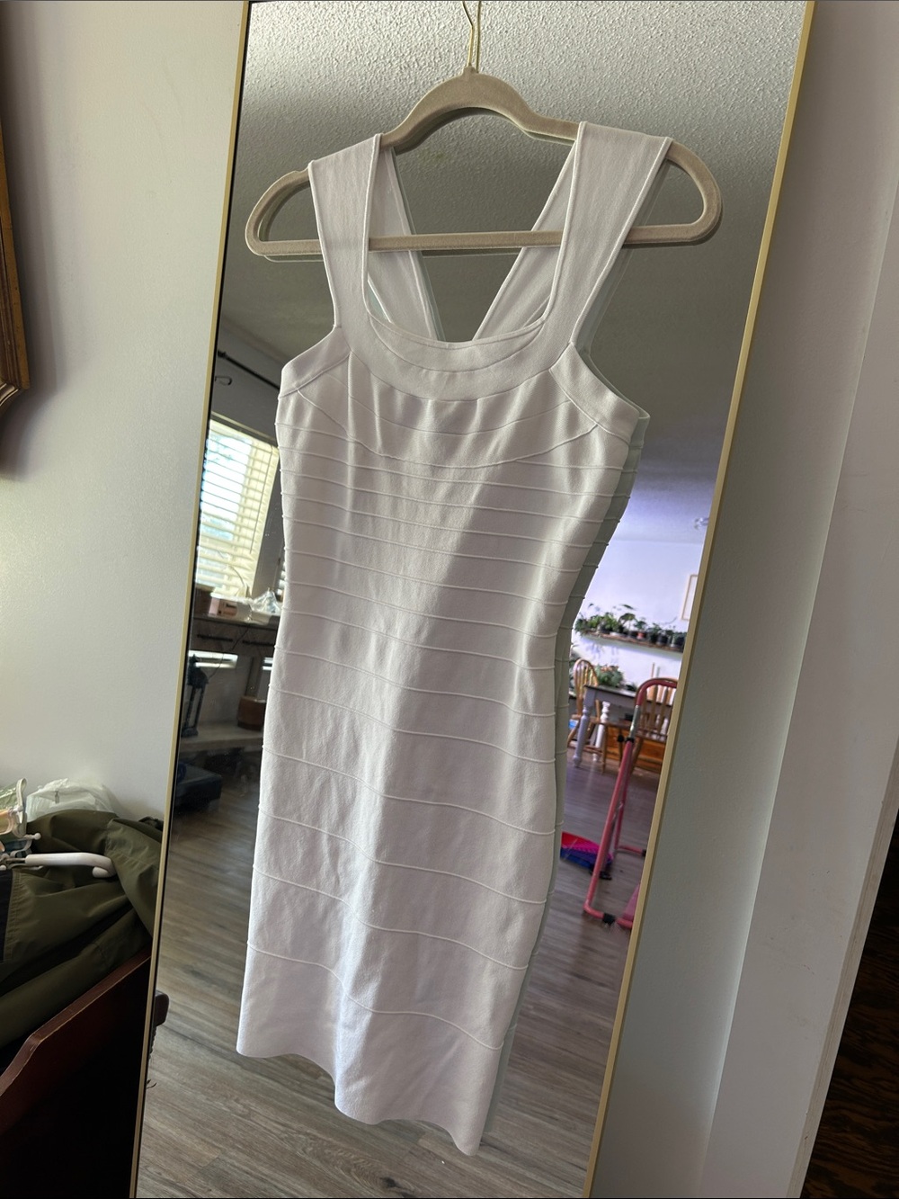 Express White Sleeveless Midi Bodycon Dress